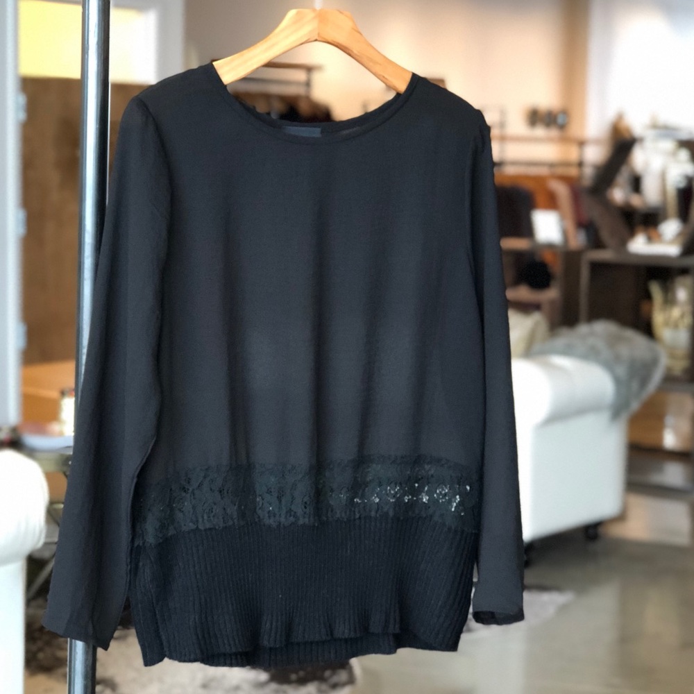 Long Sleeve Black Blouse
